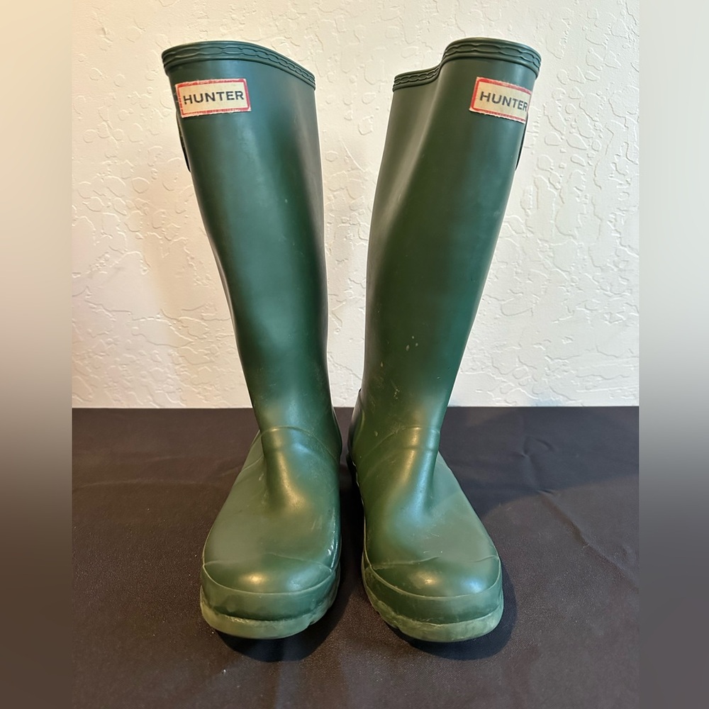 Hunter Kids Classic Hunter Green Rain Boots Size 5 Boys 6 Girls